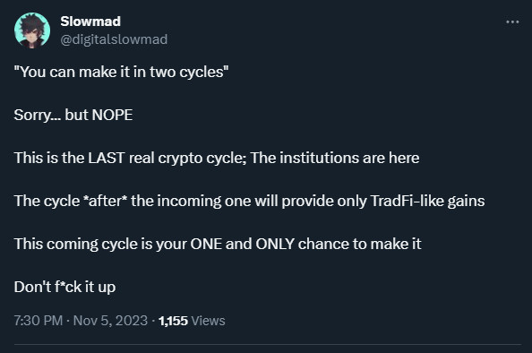 last crypto cycle
